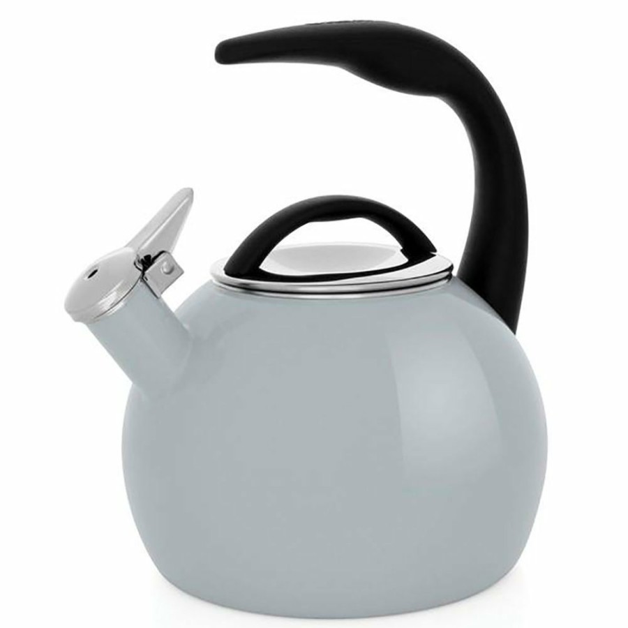 Stovetop Tea Kettles * | Chantal 2 Qt. Enamel-On-Steel Anniversary Collection Tea Kettle | Fog Grey