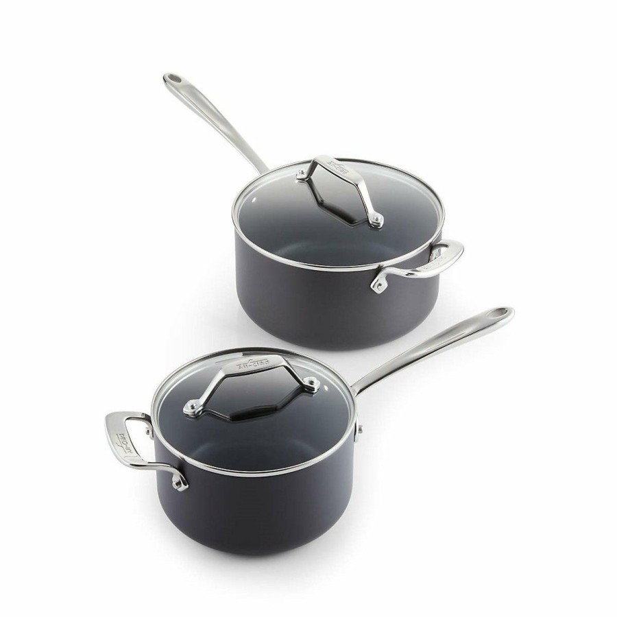 Saucepans & Sauciers * | All-Clad Essentials Nonstick Hard Anodized Saucepans Set | 2-Piece