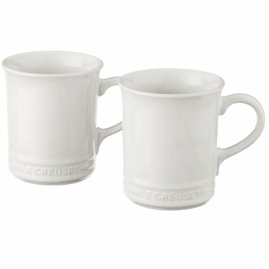 Stovetop Tea Kettles * | Le Creuset 1.25 Qt. Demi Kettle Tea Pot + 2 14Oz Mugs Set | White