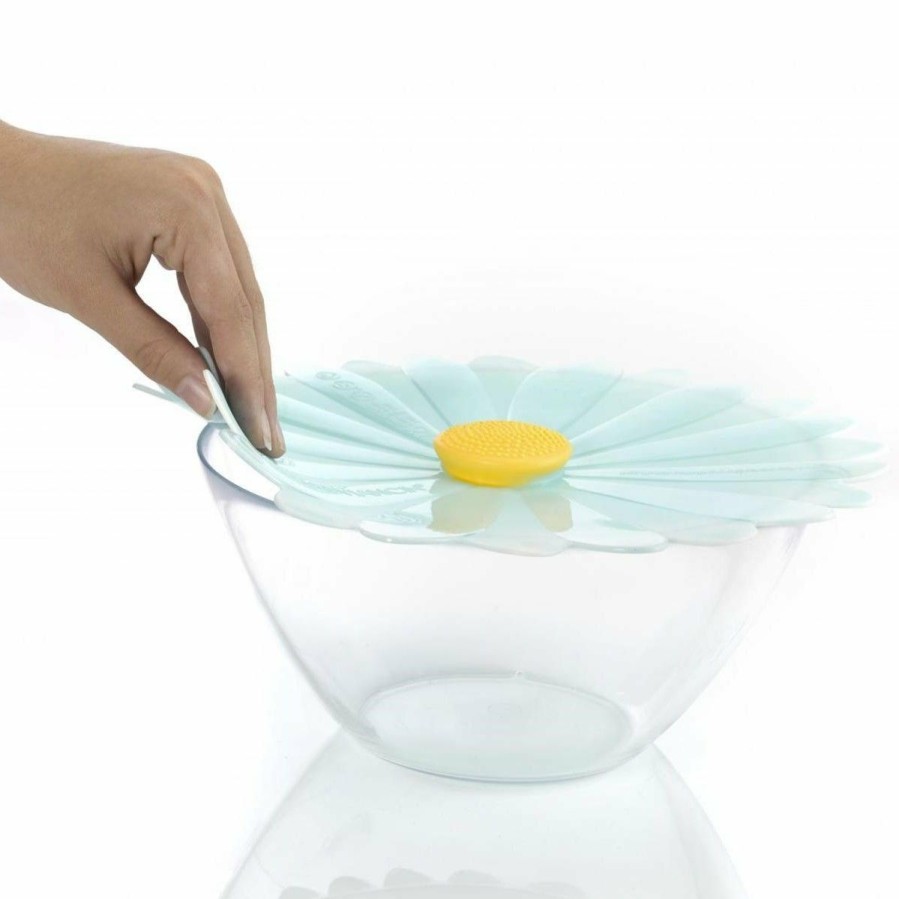 Cookware Lids & Accessories * | Charles Viancin Silicone Lid | 11 Daisy (Aqua With White)