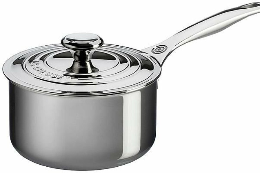 Saucepans & Sauciers * | Le Creuset 3 Qt. Tri-Ply Stainless Steel Saucepan With Lid