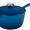 Saucepans & Sauciers * | Le Creuset 2.25 Qt. Signature Enameled Cast Iron Saucepan With Stainless Steel Knob | Marseille Blue