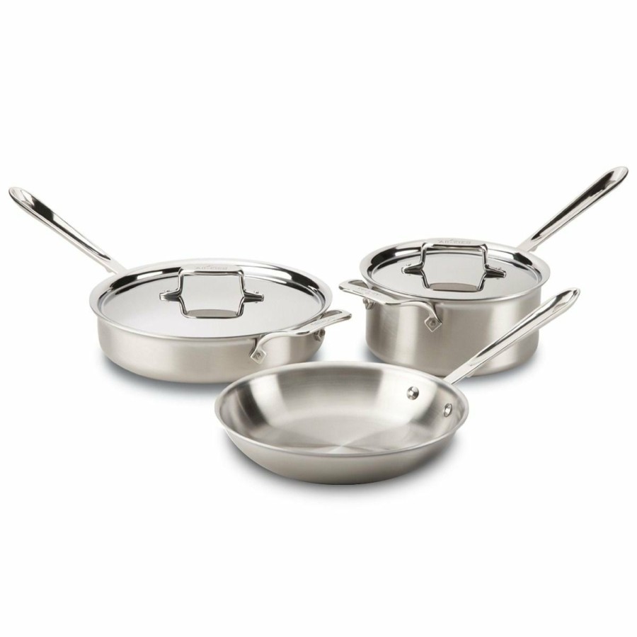 Saucepans & Sauciers * | All-Clad D5 Brushed Stainless Steel Cookware Set | 5-Piece