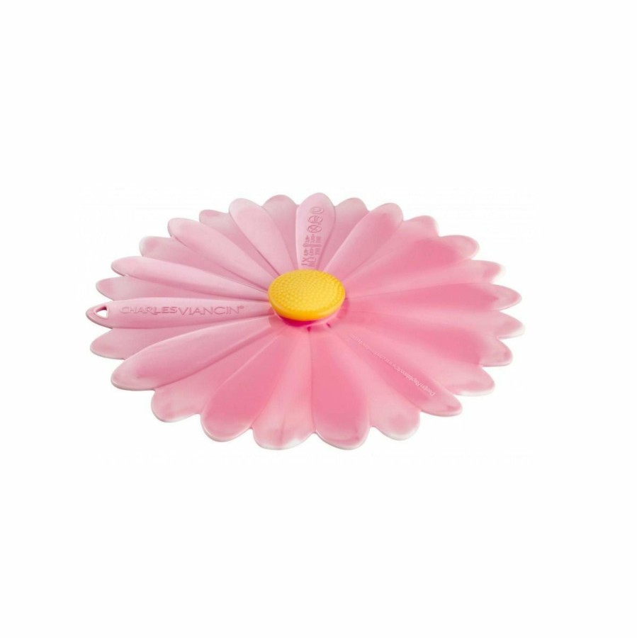 Cookware Lids & Accessories * | Charles Viancin Silicone Lid | 8 Daisy (Pink With White)