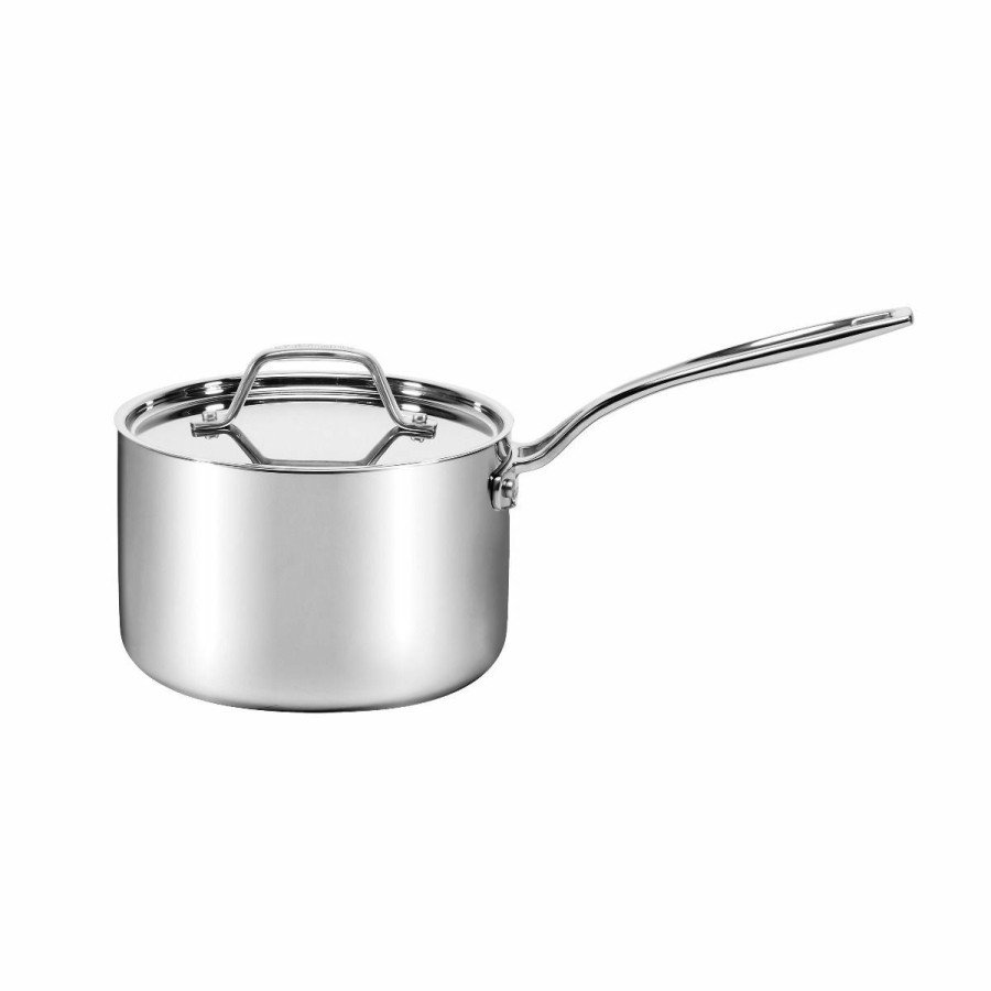 Saucepans & Sauciers * | Cuisinart Custom-Clad 5-Ply Stainless Steel Saucepan With Lid | 3 Qt.