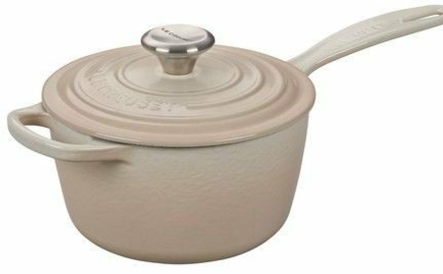 Saucepans & Sauciers * | Le Creuset 1.75 Qt. Signature Enameled Cast Iron Saucepan With Stainless Steel Knob | Meringue White