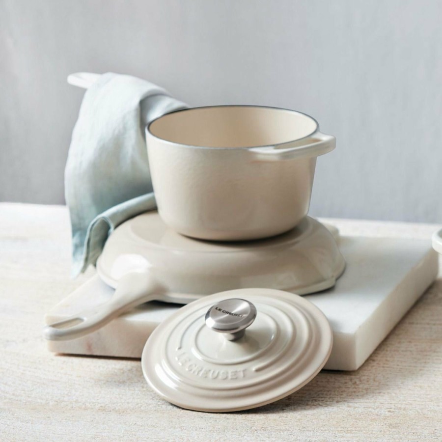 Saucepans & Sauciers * | Le Creuset 1.75 Qt. Signature Enameled Cast Iron Saucepan With Stainless Steel Knob | Meringue White