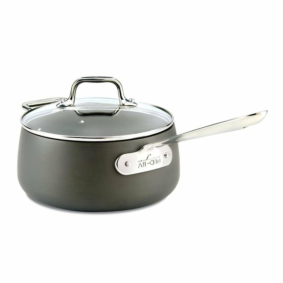 Saucepans & Sauciers * | All-Clad Ha1 Hard Anodized Nonstick Saucepan & Lid | 3.5 Qt.