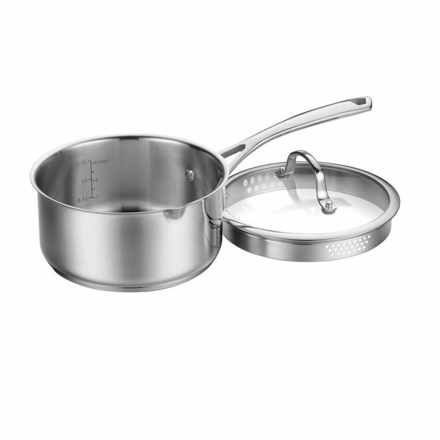 Saucepans & Sauciers * | Cuisinart Forever Stainless Pour Saucepan With Straining Cover | 2 Qt.