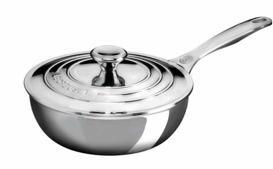 Saucepans & Sauciers * | Le Creuset 2 Qt. Stainless Steel Saucier Pan With Lid